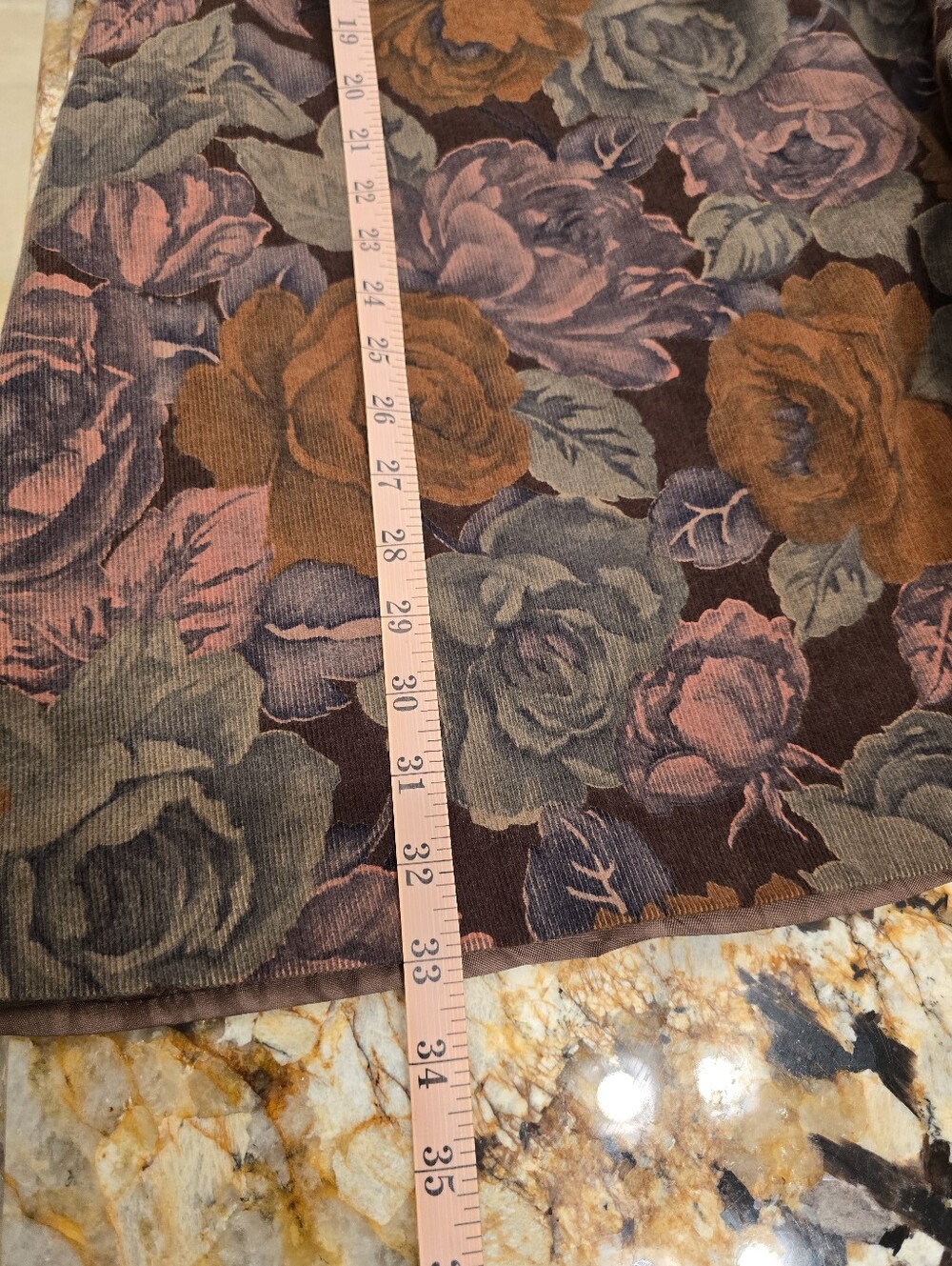 NITSA Vintage corduroy Floral Dress 100% Cotton Brown 40 - Picture 6 of 7